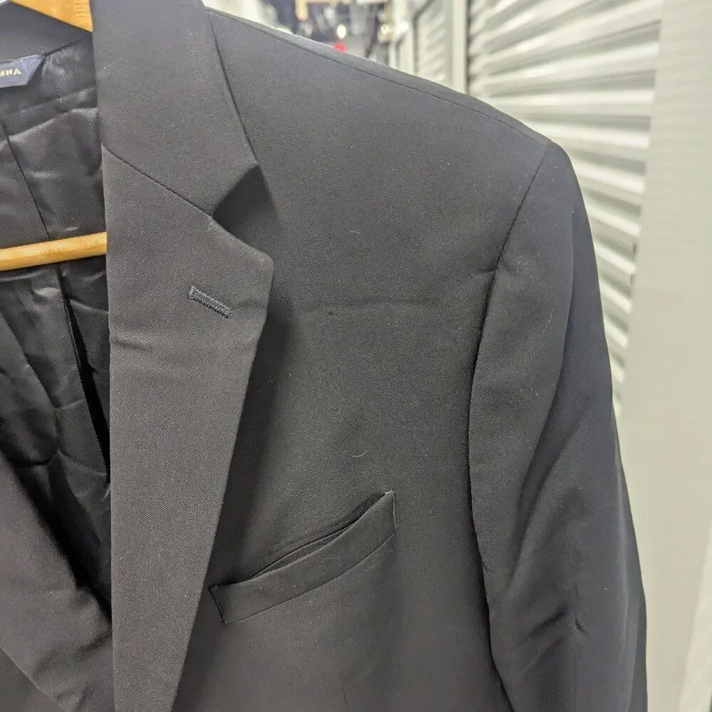 Banana‎ Republic Size 42S Black Italian Wool Tailor Fit Blazer